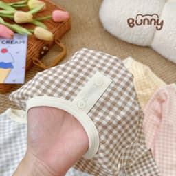 Bộ Dài Tay Kẻ Caro Bunny Cho Bé, Bộ Quần Áo Trẻ Em Caro Pastel Mềm Mại Thoáng Mát 4 Màu Đáng Yêu 2