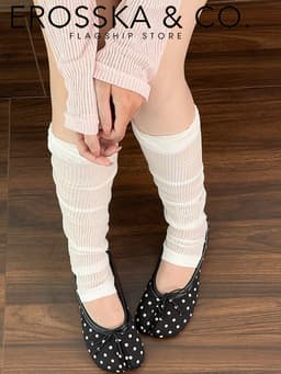 [EROSSKA] - Giày Tabi, giày búp bê nữ da mềm mũi chẻ, giày móng heo đế bệt phong cách balletcore màu đen - EL149 17