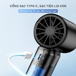 Quạt Tích Điện Cầm Tay BOMIDI MF02 - Tốc Độ Cao Làm Mát Siêu Nhanh 5