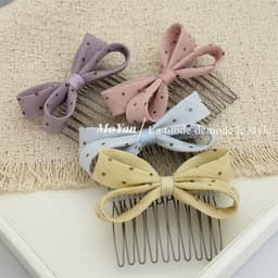 Lược cài  tóc chấm bi nơ phiên bản Hàn Quốc, phù hợp xuân hè 2