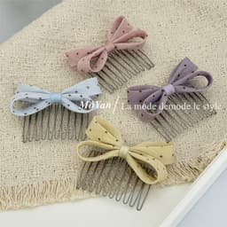 Lược cài  tóc chấm bi nơ phiên bản Hàn Quốc, phù hợp xuân hè 3