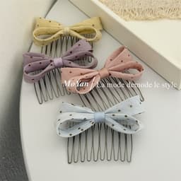 Lược cài  tóc chấm bi nơ phiên bản Hàn Quốc, phù hợp xuân hè 4