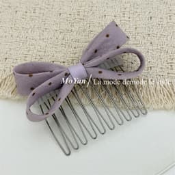 Lược cài  tóc chấm bi nơ phiên bản Hàn Quốc, phù hợp xuân hè 7