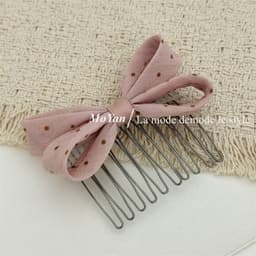 Lược cài  tóc chấm bi nơ phiên bản Hàn Quốc, phù hợp xuân hè 9