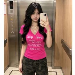 [Có Bigsize 45-85kg] Áo Thun Nữ Cổ Tim In Chữ Tay Ngắn Ôm Body Thun Tăm Cotton Mềm Mịn LIMO MS550 3