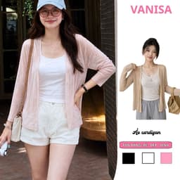 Áo Cardigan Nữ Thun Giấy Mỏng Nhẹ Mát Trơn Tay Dài 4 Cúc Dáng Dài Khoác Ngoài VANISA 902 1