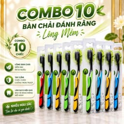 Set 10 Bàn Chải Đánh Răng Bossi 921 - Bàn Chải Than Tre Than Hoạt Tính Siêu Sỉ 1