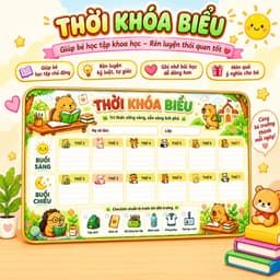 Bảng Thời Khóa Biểu Để Bàn 20x30cm - Bảng Lịch Học Cho Học Sinh, Trang Trí Bàn Học 3