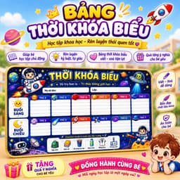 Bảng Thời Khóa Biểu Để Bàn 20x30cm - Bảng Lịch Học Cho Học Sinh, Trang Trí Bàn Học 5