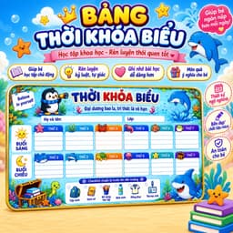 Bảng Thời Khóa Biểu Để Bàn 20x30cm - Bảng Lịch Học Cho Học Sinh, Trang Trí Bàn Học 2