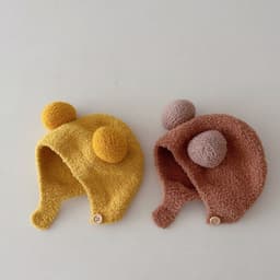 Nón/Mũ len tai gấu Teddy Bear PomPom đáng yêu cho bé, phù hợp mùa thu đông phong cách Hàn Quốc 7