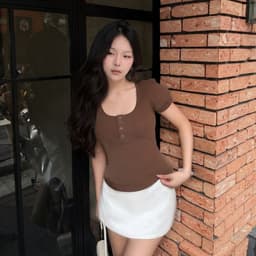 Áo Thun Nữ Tay Ngắn Cổ Vuông Có Nút  Bigsize LiMo Áo Kiểu Nữ Mặc Hè Thoài Mái Đẹp Dễ Thương MS201 5