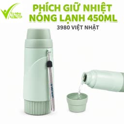 Bình Giữ Nhiệt 450ML Việt Nhật Inox 304 Nắp Làm Cốc Uống Dây Đeo Tiện Lợi Mang Theo GD207 1