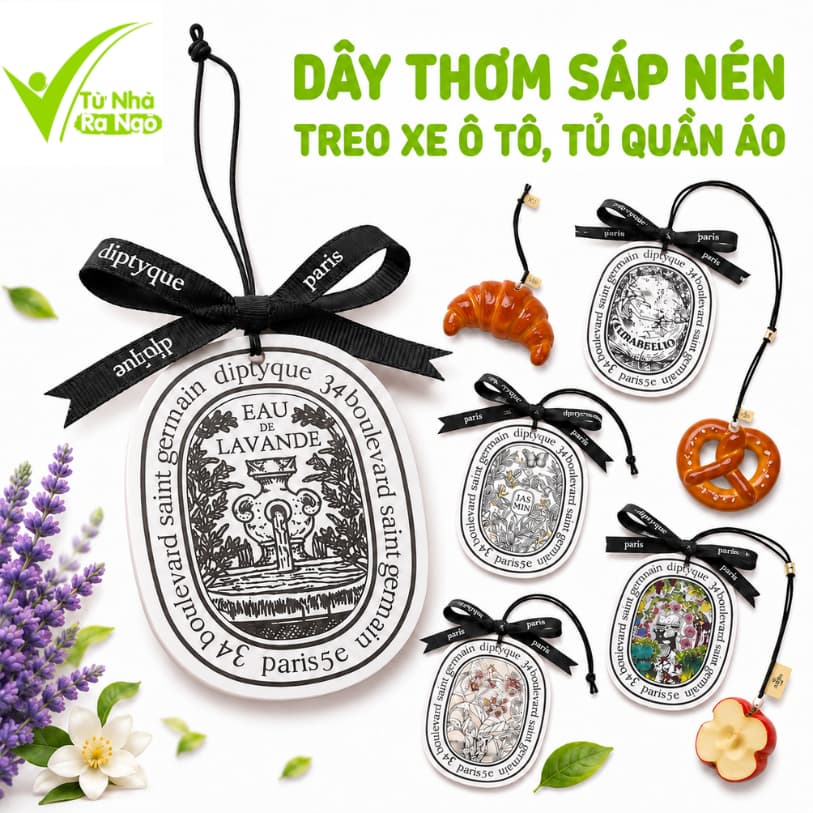 Dây Thơm Treo Xe Ô Tô Khử Mùi, Chống Say Xe GD220 - Sáp Nén Thơm Treo Tủ Quần Áo Khử Mùi Ẩm Mốc