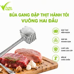 Búa Gang Đập Thịt Vuông 2 Đầu Đập Hành Tỏi Ớt GD224 - Dụng Cụ Đập Thịt Bằng Gang Đúc Chắc Chắn 1