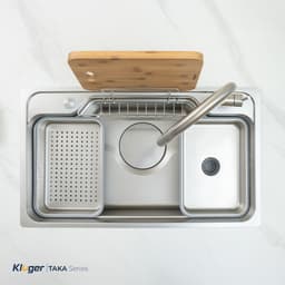 Chậu Rửa Bát Kluger KF8248FS Plus 1 Hố Inox 304 82x48cm Bề Mặt LINEN Chống Xước Full Phụ Kiện Chính Hãng 4