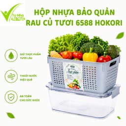 Hộp Bảo Quản Thực Phẩm Hai Lớp Nhựa PP Cao Cấp Có Nắp Kín Chống Bụi Giữ Thực Phẩm Luôn Tươi Sạch GD241 1