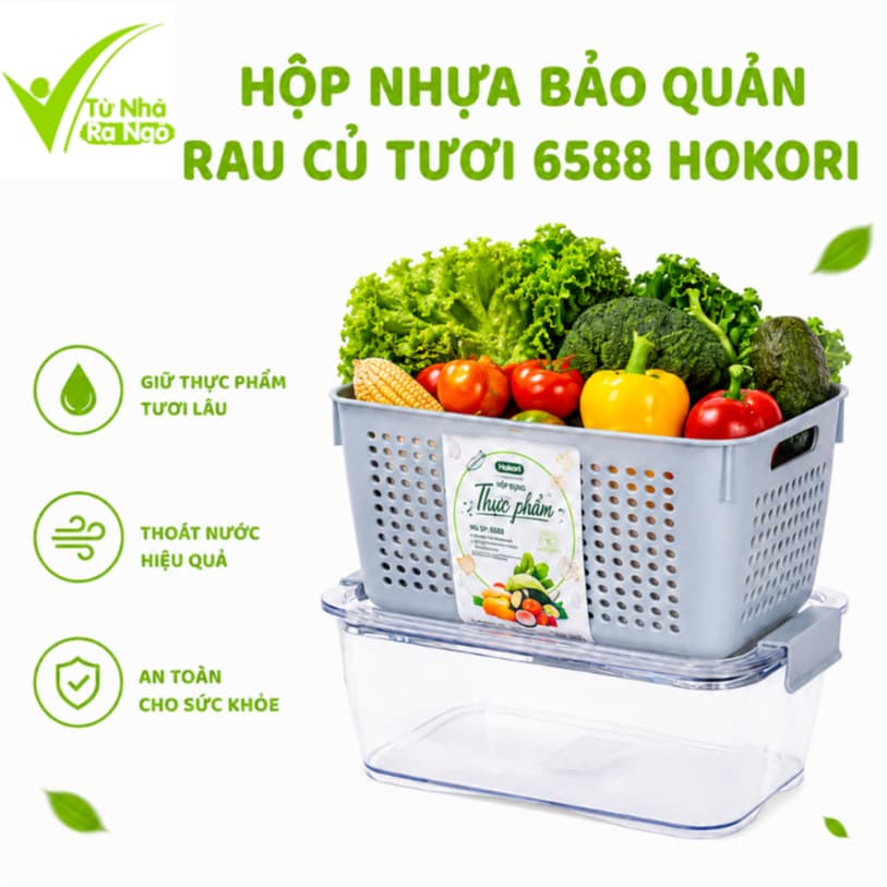 Hộp Bảo Quản Thực Phẩm Hai Lớp Nhựa PP Cao Cấp Có Nắp Kín Chống Bụi Giữ Thực Phẩm Luôn Tươi Sạch GD241