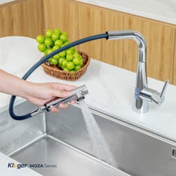 Vòi Rửa Bát Kluger KLF0013SC Dây Rút Nóng Lạnh Xoay 360° 2 Chế Độ Chrome Chính Hãng 4