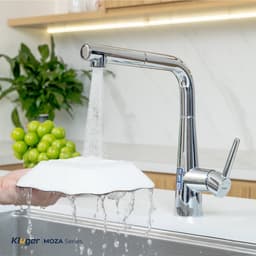 Vòi Rửa Bát Kluger KLF0013SC Dây Rút Nóng Lạnh Xoay 360° 2 Chế Độ Chrome Chính Hãng 5