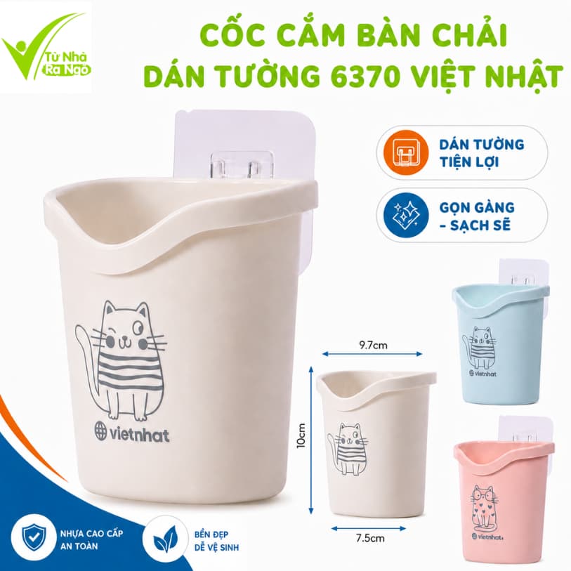 Cốc Đựng Bàn Chải Dán Tường Việt Nhật, Giá Treo Bàn Chải Đánh Răng Nhà Tắm GD270