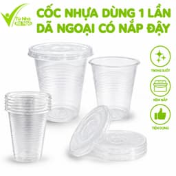 Cốc Nhựa Trong Suốt Dùng 1 Lần Dã Ngoại Du Lịch GD278 - Ly Nhựa Trong Suốt Kèm Nắp Đậy Gọn Gàng 1
