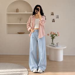 Quần Nữ Ống Suông Thêu Thỏ Nút Đinh CHEZI – Form Đẹp, Dài 96–102cm, Ống 25cm Tôn Dáng #8413-19 – Màu Xanh Nhạt 5