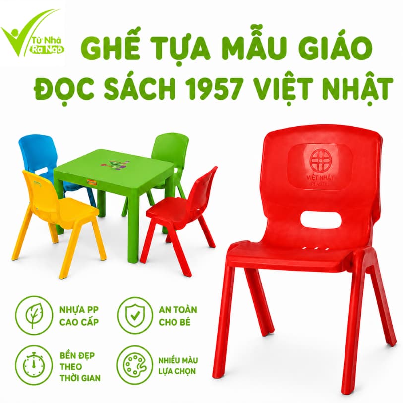 Ghế Tựa Mẫu Giáo Nhựa PP Cao Cấp Ngồi Học Vẽ Đọc Sách GD279 - Ghế Nhựa Mầm Non Việt Nhật Cho Trẻ Em