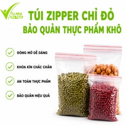 Túi Zipper Chỉ Đỏ Loại Dày Bảo Quản Thực Phẩm GD281 - Túi Nilong Zip Miết Mép Chỉ Đỏ Bảo Quản Đồ Khô 1