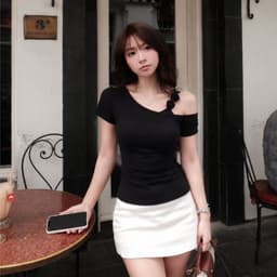 [Có Bigsize 45-85kg] Áo Thun Cổ Tròn Dây Hoa Thiết Kế Thun Gân Tăm Lạnh Mềm Mịn Tôn Dáng LIMO MS572 3
