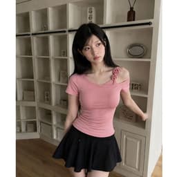 [Có Bigsize 45-85kg] Áo Thun Cổ Tròn Dây Hoa Thiết Kế Thun Gân Tăm Lạnh Mềm Mịn Tôn Dáng LIMO MS572 4