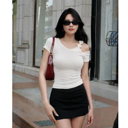 [Có Bigsize 45-85kg] Áo Thun Cổ Tròn Dây Hoa Thiết Kế Thun Gân Tăm Lạnh Mềm Mịn Tôn Dáng LIMO MS572 6
