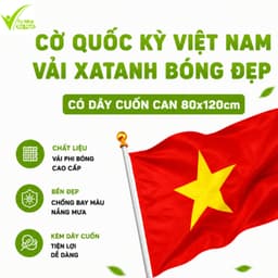 Lá Cờ Quốc Kỳ Việt Nam Lễ Tết Đại Hội 80x120cm GD299 - Cờ Tổ Quốc Gia Đình Treo Tường Diễu Hành 1