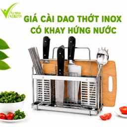 Giá Đụng Đũa Thìa Inox Đa Năng Kèm Khay Hứng Nước GD300 - Giá Inox Để Dao Kéo Khay Để Thớt Inox 1