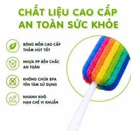 Set 2 Cây Cọ Rửa Cốc Chén Bọt Biển Cầm Tay GD311 - Dụng Cụ Cọ Rửa Ly Cốc, Bình Sữa 7 Sắc Cầu Vồng 1