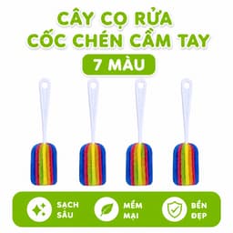 Set 2 Cây Cọ Rửa Cốc Chén Bọt Biển Cầm Tay GD311 - Dụng Cụ Cọ Rửa Ly Cốc, Bình Sữa 7 Sắc Cầu Vồng 3