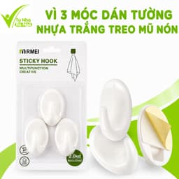 Set 3 Móc Dán Tường Treo Chìa Khóa, Mũ Nón Đa Năng GD313 - Vỉ 3 Móc Treo Dán Tường Chịu Lực 1