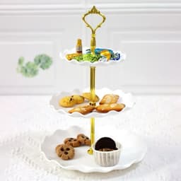 Khay mứt 3 tầng bằng nhựa, Khay đựng bánh kẹo mứt hoa quả 3 tầng decor, 6