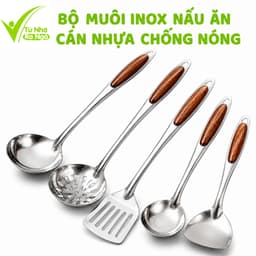 Muỗng Múc Canh Inox Cán Nhựa Chống Nóng GD317 - Muôi Thủng Inox Ăn Lẩu Cán Nhựa Chống Nóng GD318 1