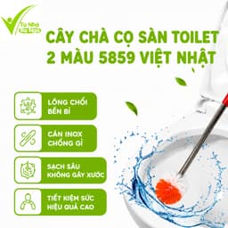 Chổi Vệ Sinh Bồn Cầu Tròn Cán Thẳng Việt Nhật GD320 - Cây Chổi Cọ Sàn Nhà Cán Cong Việt Nhật GD321 1