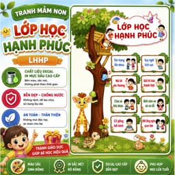 Tranh decan mầm non/tiểu học/trường học - Lớp học hạnh phúc 1