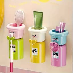 Kệ để bàn chải đánh răng giá để bàn chải đánh răng decor trang trí nhà tắm giúp bé thích đánh răng hơn H9,5L 1