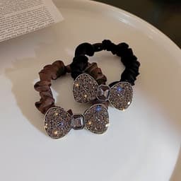 Dây buộc tóc nơ kim cương giả Hàn Quốc có độ đàn hồi cao 3