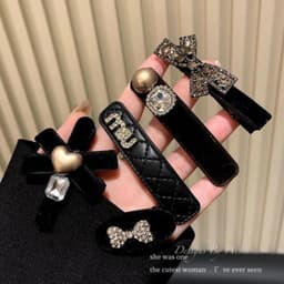Set 5 Kẹp Tóc Miu Lót Nhung Đính Hạt Loại Mới 6