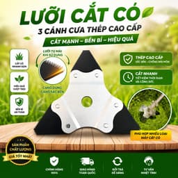 Lưỡi Cắt Cỏ 3 Cánh Siêu Bén Răng Cưa Tự Mài Thép Hợp Kim Cao Cấp Cắt Cỏ Nhanh Gọn 1