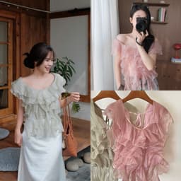 1. Áo Kiểu Cánh Tiên Dáng Bồng Bèo Công Chúa Hồng Nhạt Hàng QC Cao Cấp Style Tỷ Tỷ Trung - AOKIEU005 1