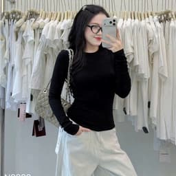 Áo thun body dài tay chất zip sước cho nữ 8