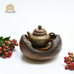 Thuyền Trà Gỗ Lũa – Đĩa Đựng Ấm Trà Gỗ Lũa Tự Nhiên 5