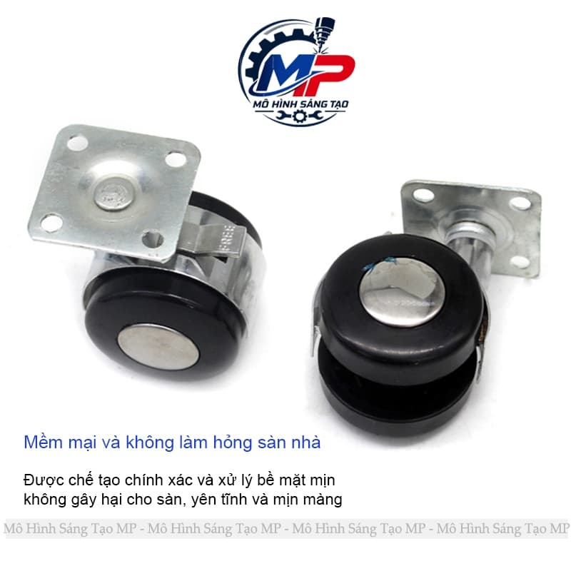 Bộ 4 Bánh Xe Nhựa 360 Độ Có Khóa - Bánh Xe Chân Bàn Ghế, Kệ Tủ Di Chuyển Linh Hoạt, Tiện Dụng  BX-01