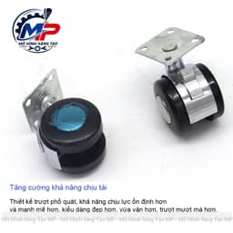 Bộ 4 Bánh Xe Nhựa 360 Độ Có Khóa - Bánh Xe Chân Bàn Ghế, Kệ Tủ Di Chuyển Linh Hoạt, Tiện Dụng  BX-01 2